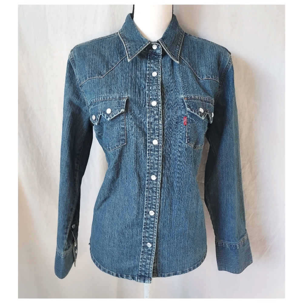 Levis Denim Pearl Snap Button Western 